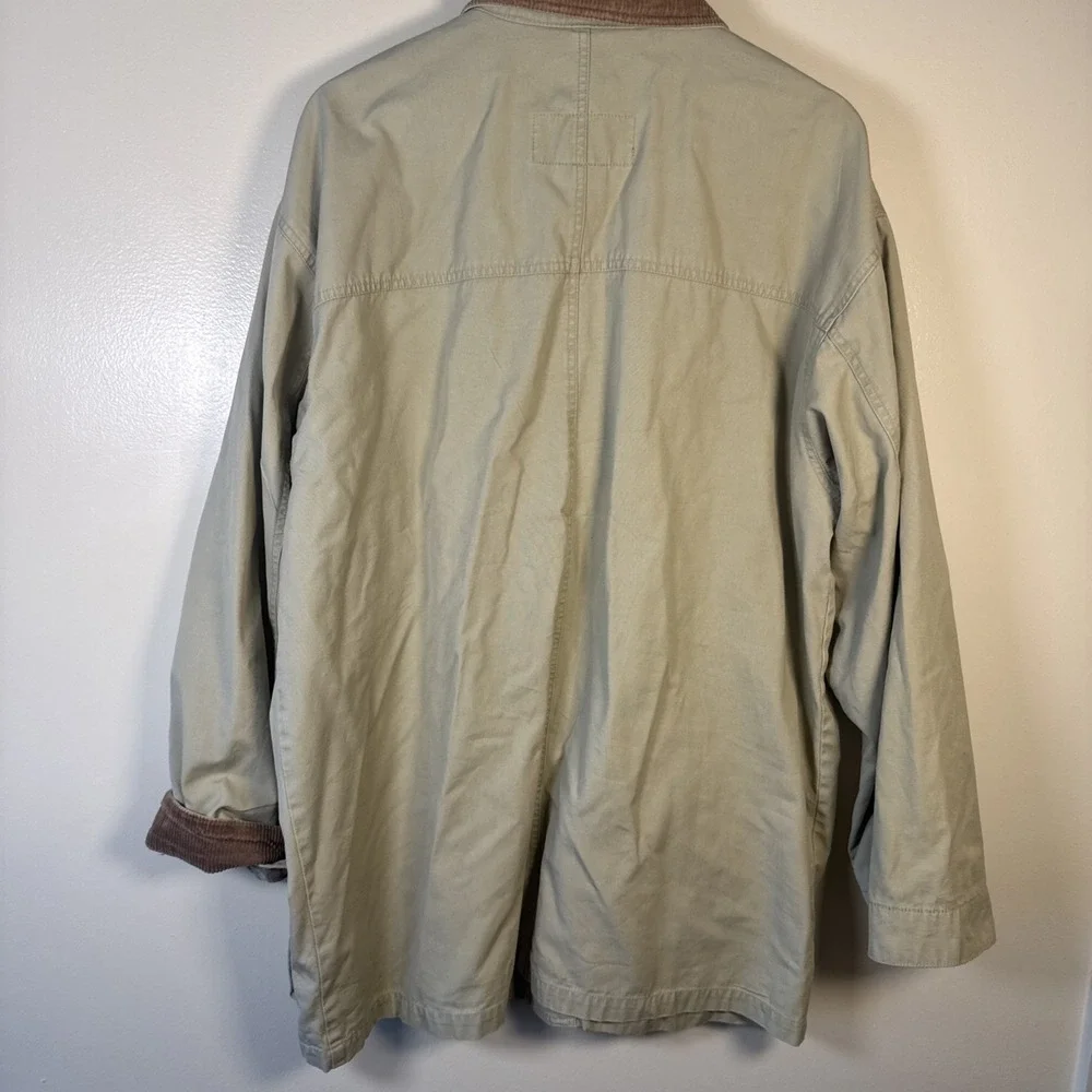 Woodlake Barn Coat Chore Jacket Mens Tan Corduroy Collar Unlined‎ Long Sz Large